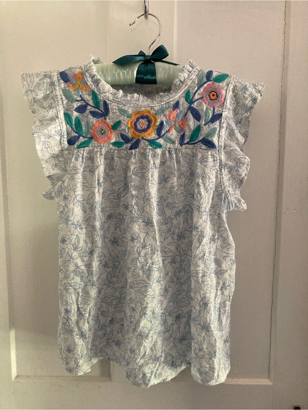 Embroidered Sleeveless Top